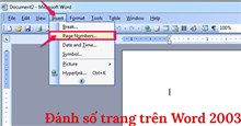 Word 2003: Đánh số trang, chèn ký tự đặc biệt... vào file văn bản