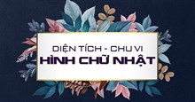 Công thức tính chu vi hình chữ nhật, diện tích hình chữ nhật