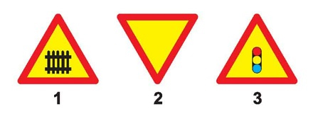 Câu hỏi 11: Biển nào báo hiệu sắp đến chỗ giao nhau với đường sắt có rào chắn?