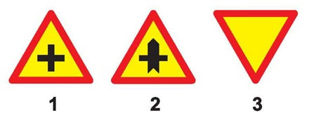 Câu hỏi 12: Biển nào báo hiệu “Đường giao nhau” của các tuyến đường cùng cấp?