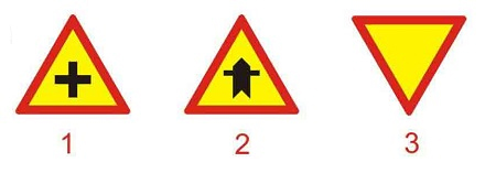 Câu hỏi 13: Biển nào báo hiệu giao nhau với đường không ưu tiên?