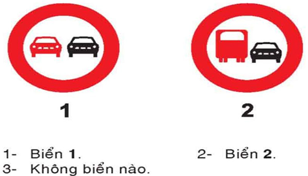 Câu hỏi 19: Biển nào cấm xe tải vượt?