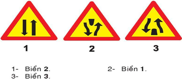 Câu hỏi 23: Biển nào báo hiệu hết đường đôi?