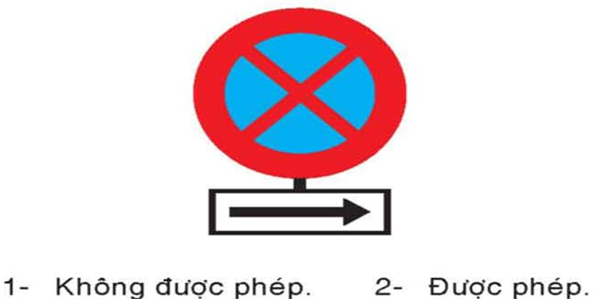 Câu hỏi 20: Theo hướng bên phải có được phép đỗ xe, dừng xe không?