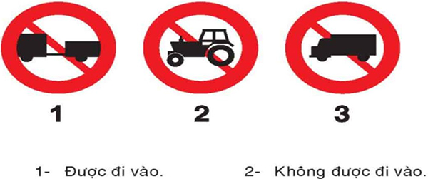 Câu hỏi 18: Khi gặp biển số 1, ô tô tải có được đi vào không?