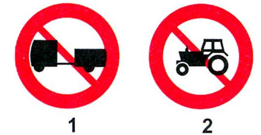 Câu hỏi 24: Biển nào cấm máy kéo kéo theo rơ-moóc?