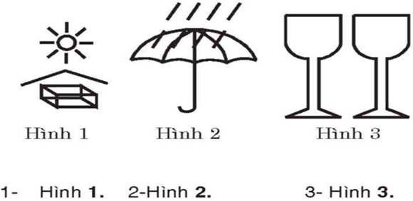 Câu hỏi 12: Những ký hiệu hàng hóa dưới đây, ký hiệu nào chống mưa?