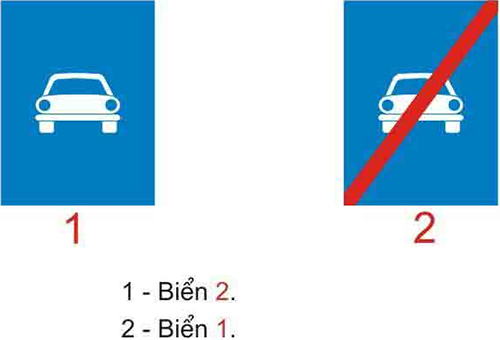 Câu hỏi 19: Biển báo nào báo hiệu hết đường dành cho ô tô?