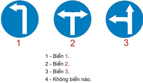 Câu hỏi 21: Biển nào cho phép được quay đầu xe đi theo hướng ngược lại khi đặt biển trước ngã ba, ngã tư?