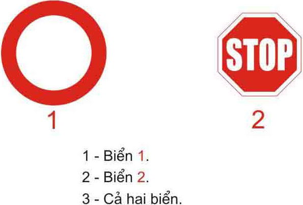 Câu hỏi 18: Biển nào cấm tất cả các loại xe cơ giới và thô sơ đi lại trên đường, trừ xe ưu tiên theo luật định (nếu đường vẫn cho xe chạy được)?