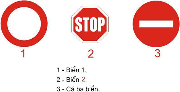 Câu hỏi 23: Khi gặp biển nào xe ưu tiên theo luật định vẫn phải dừng lại?