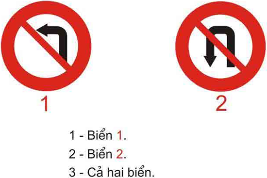 Câu hỏi 22: Biển nào cấm xe rẽ trái?