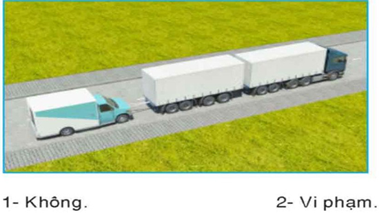Câu hỏi 24: Xe kéo nhau như hình này có vi phạm quy tắc giao thông không?