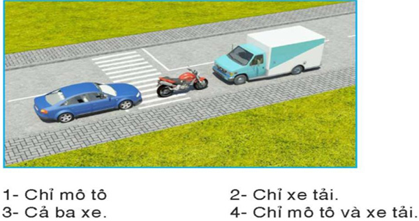 Câu hỏi 24: Xe nào đỗ vi phạm quy tắc giao thông?