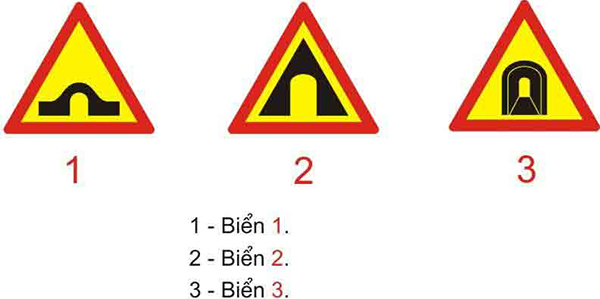 Câu hỏi 23: Biển nào báo hiệu cửa chui?