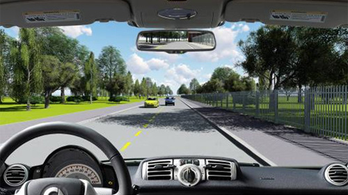 Câu hỏi 20: Phía trước có một xe màu xanh đang vượt xe màu vàng trên làn đường của bạn, bạn xử lý như thế nào trong trường hợp này?