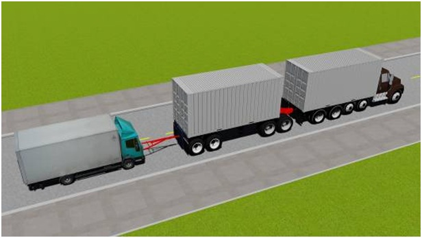 Câu 7: Xe kéo nhau như hình này có vi phạm quy tắc giao thông không?