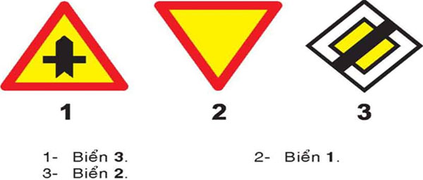 Câu hỏi 18: Biển nào báo "Hết đoạn đường ưu tiên?".