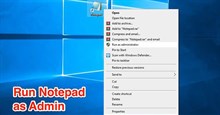 Cách mở Notepad với quyền admin