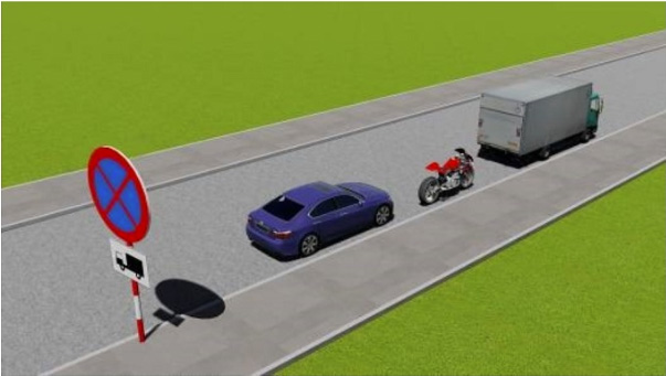 26. Trong trường hợp này xe nào đỗ vi phạm quy tắc giao thông?