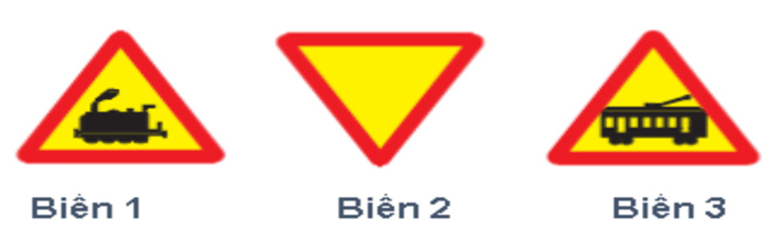 19. Biển nào báo hiệu sắp đến chỗ giao nhau giữa đường bộ và đường sắt?
