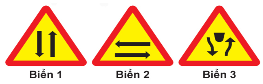 20. Biển nào báo hiệu “Đường đôi”?