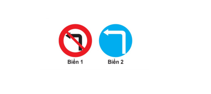 Câu số 16: Biển nào được phép quay đầu nhưng không được rẽ trái ?