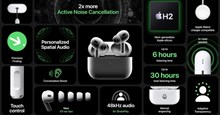 AirPods Pro 2: Chip H2 mới, tăng thời lượng pin, âm thanh hay hơn, giá không đổi
