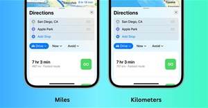 Cách đổi đơn vị đo lường trên Apple Maps