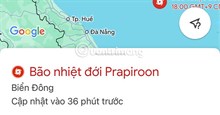 Xem đường đi của bão trên lộ trình trên Google Maps