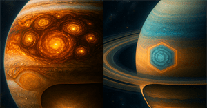 Các xoáy thuận cực hé lộ cấu trúc ẩn giấu bên trong của Sao Mộc Và Sao Thổ