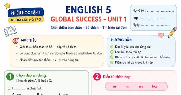 Hướng dẫn tạo phiếu học tập phân hóa học sinh