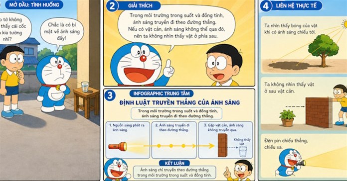 Prompt tạo infographic truyện tranh từ kiến thức bài học