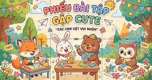 Prompt tạo phiếu bài tập dạng gập cho học sinh đẹp, dễ in